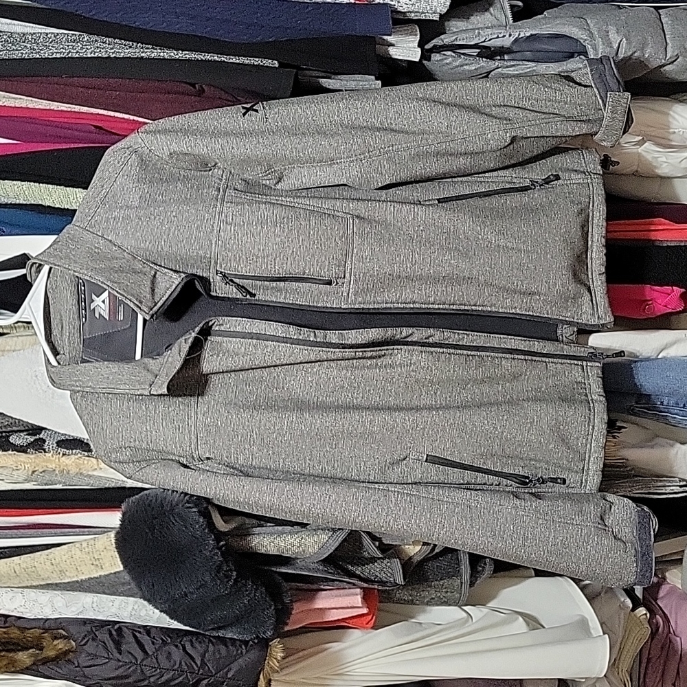 Zeroxposur Men's Lined Jacket, Adjustable Sleeves, Gray, Many Pockets, Large